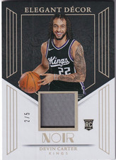 2024-25 Panini Noir NBA No. EDR-DEV Devin Carter Rookie Patch 2/5