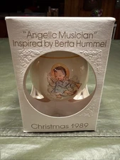 Schmid Angelic Musician Christmas Ornament Inspired by Berta Hummel 1989