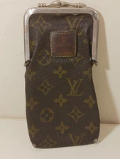 Rare Vtg Louis Vuitton Saks French Co Kisslock Glasses Cigaret Case Red Interior