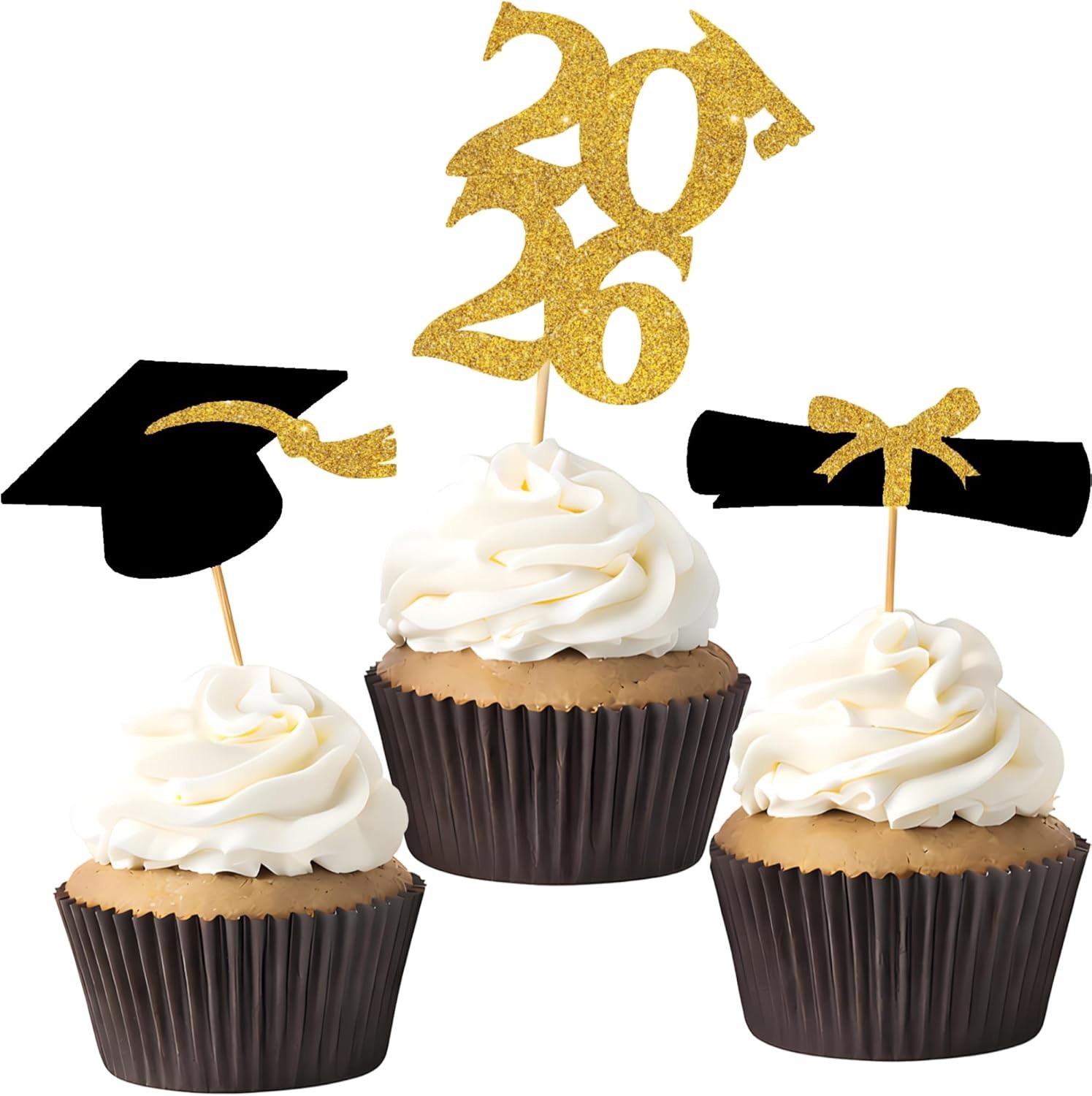 36 PCS Graduation Decorations 2026  Graduation Cupcake Toppers - 2026Graduation
