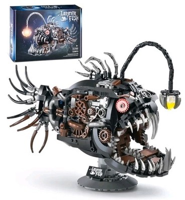 Mechanical Fish Building Kit 1038pcs - Deep Sea Sea Life Display Lights Gift