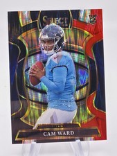 2025 Panini Select Cam Ward #26 Concourse Red and Blue Prizm Shock RC Titans