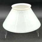 Antique Milk Glass Slant Hanging Lamp Shade 10" Diameter 4.75" Fitter