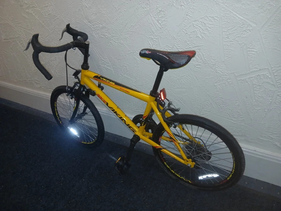 Bicicleta infantil Viking Jetstream Racer amarela rara bicicleta de corrida infantil - Imagem 2 de 4