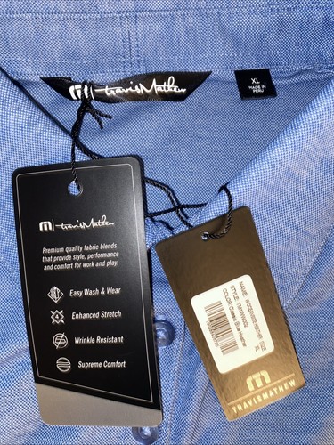 NWT Travis Mathew Shirt Women's XL Performance Polo Oceanside Heather Blue Golf - Picture 5 of 8