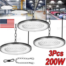 3X 200W High Bay LED Light UFO Industrial Shed Warehouse Factory Farm Fixtures