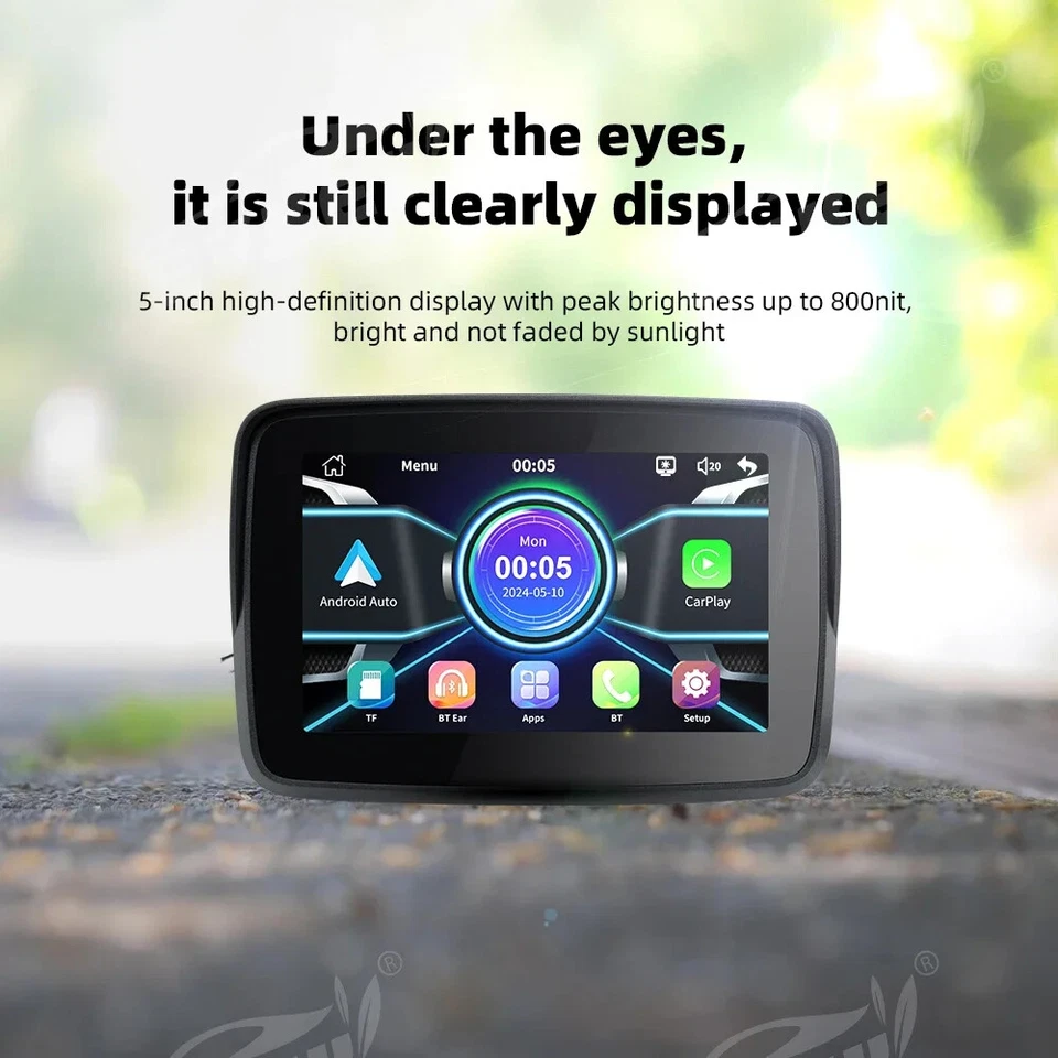 GPS Navigation Motorcycle CarPlay Display Screen Portable Motorcycle Wireless - Image 3 of 4