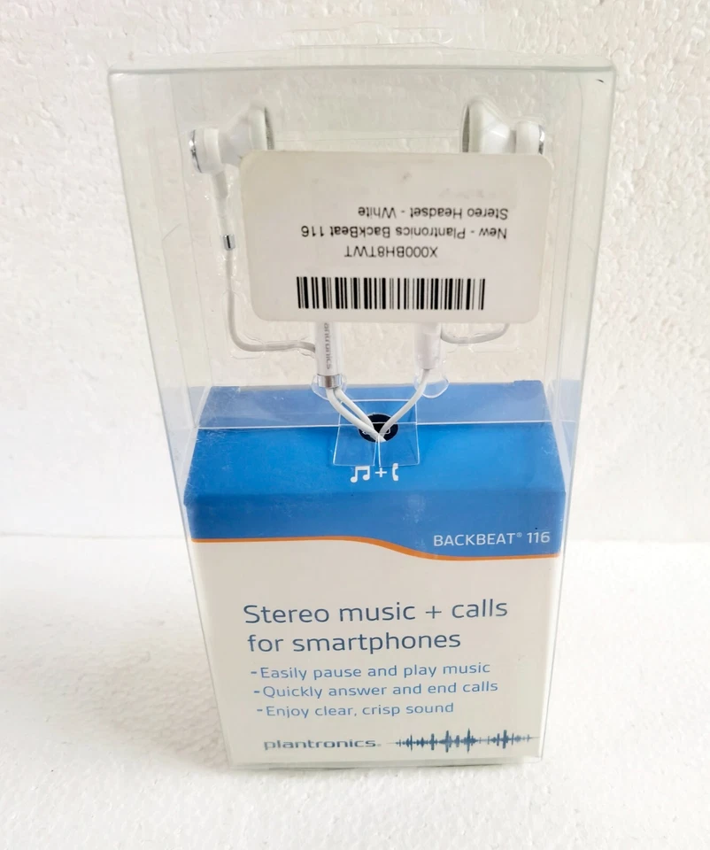 PLANTRONICS BACKBEAT 116 STEREO HEADPHONE WHITE FOR IPHONE SMARTPHONE MP3 iPod - Image 2 of 3