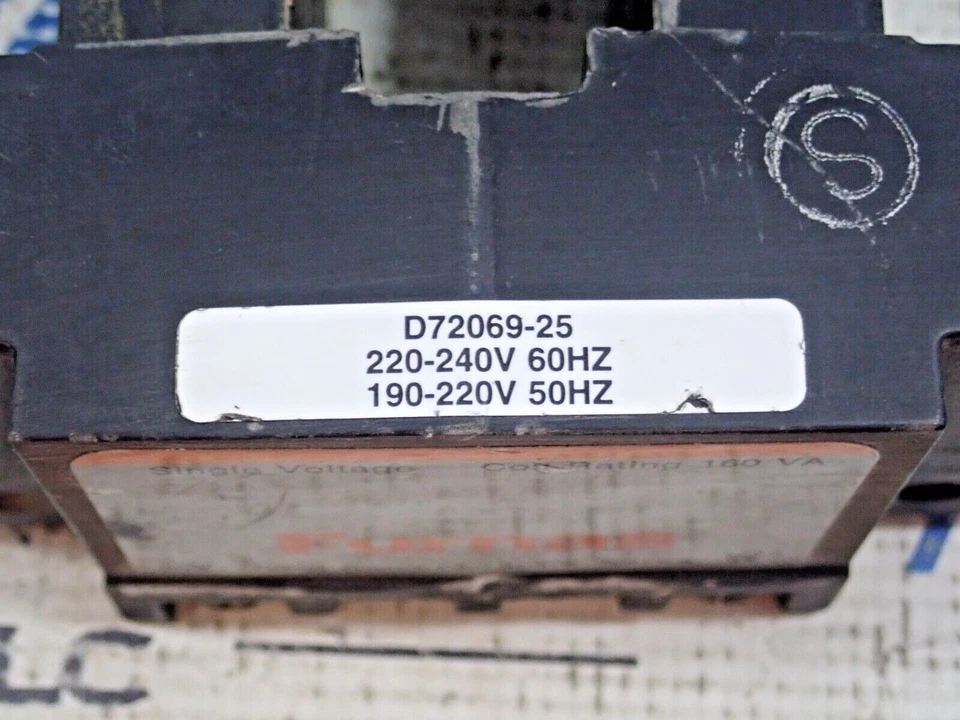 Bobina de voltaje único Furnas D72069-25 220-240V 60HZ 190-220V 50HZ 160VA Foto 2 de 4