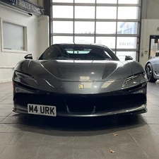 Ferrari SF90 with a front ATLAS RADAR SENSOR license plate mount , bracket