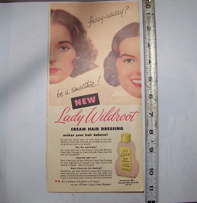 Half page add for Lady Wildroot Woman's Day magazine 1952 (11 x 5.5'' )  PA-1