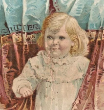 MELLIN'S FOOD FOR CHILDREN ADVERTISING TRADE CARD Good Morning Mama Antique