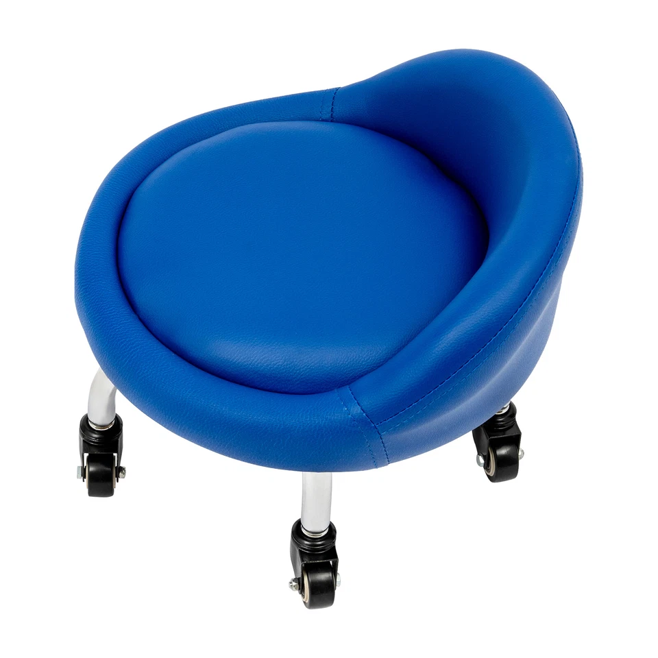 Low Height Footstool W/Backrest Wheels Foot Rest Footrest Stool Office Home Shop - Image 3 of 4