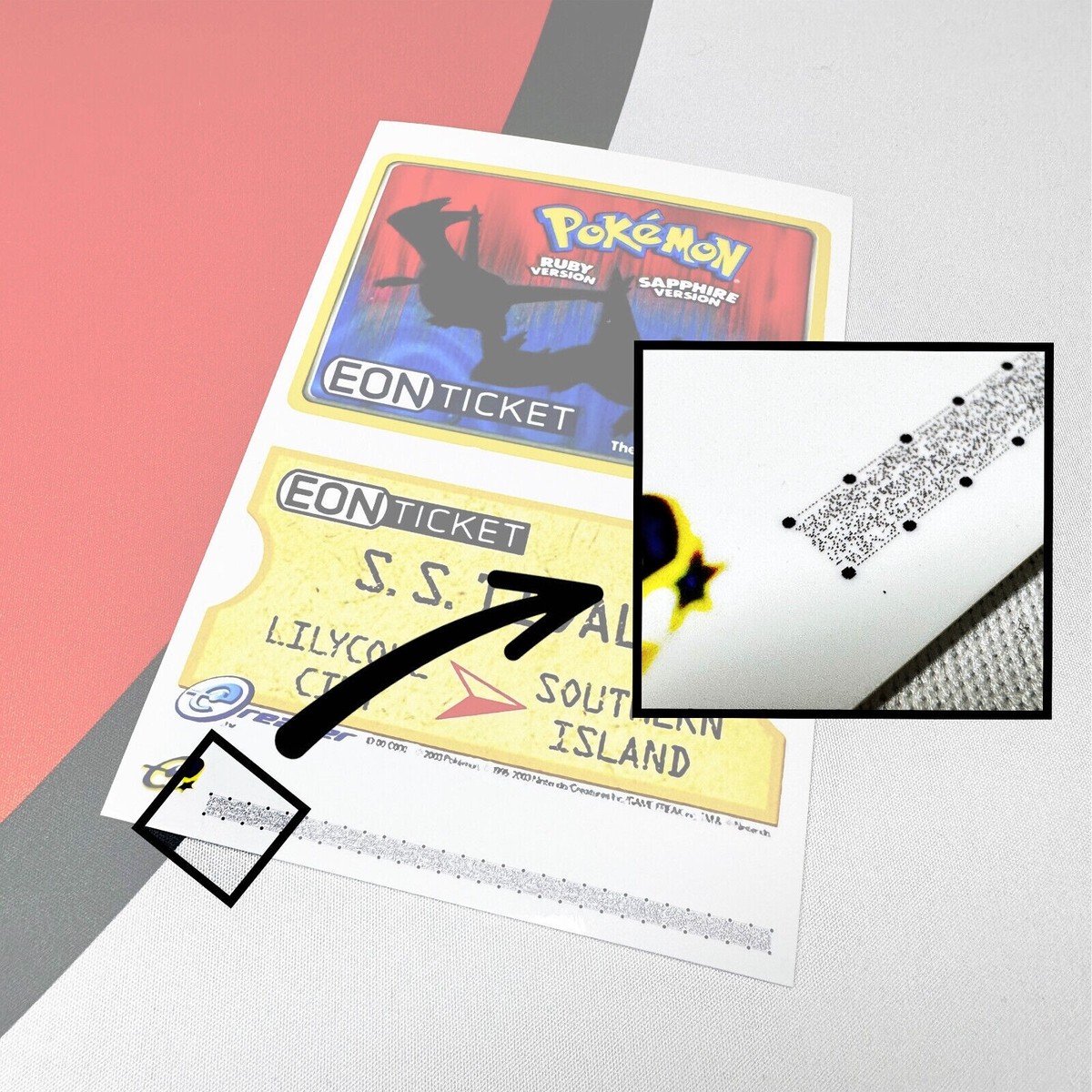 Eon Ticket - Pokemon Ruby & Sapphire e-Reader Custom Card (Read