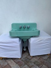 Vintage 1950's Green "Standard" Wall Mount Bathroom Sink