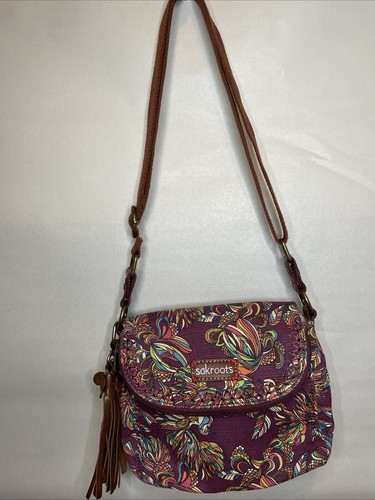 Sakroots By The Sak crossbody purse Small Purple With Detachable Tassel