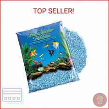 Pure Water Pebbles Heavenly Blue Aquarium Gravel - 5 lbs - Non-Toxic, Colorfast,