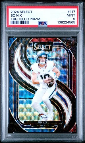 2024 PANINI SELECT TRI-COLOR PRIZM #117 BO NIX ROOKIE RC 161/249 PSA 9