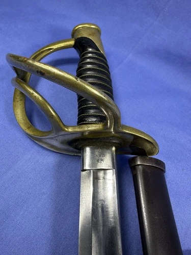 VERY RARE US CIVIL WAR M1860 MILLARD CAVALRY SWORD w SCABBARD-1862