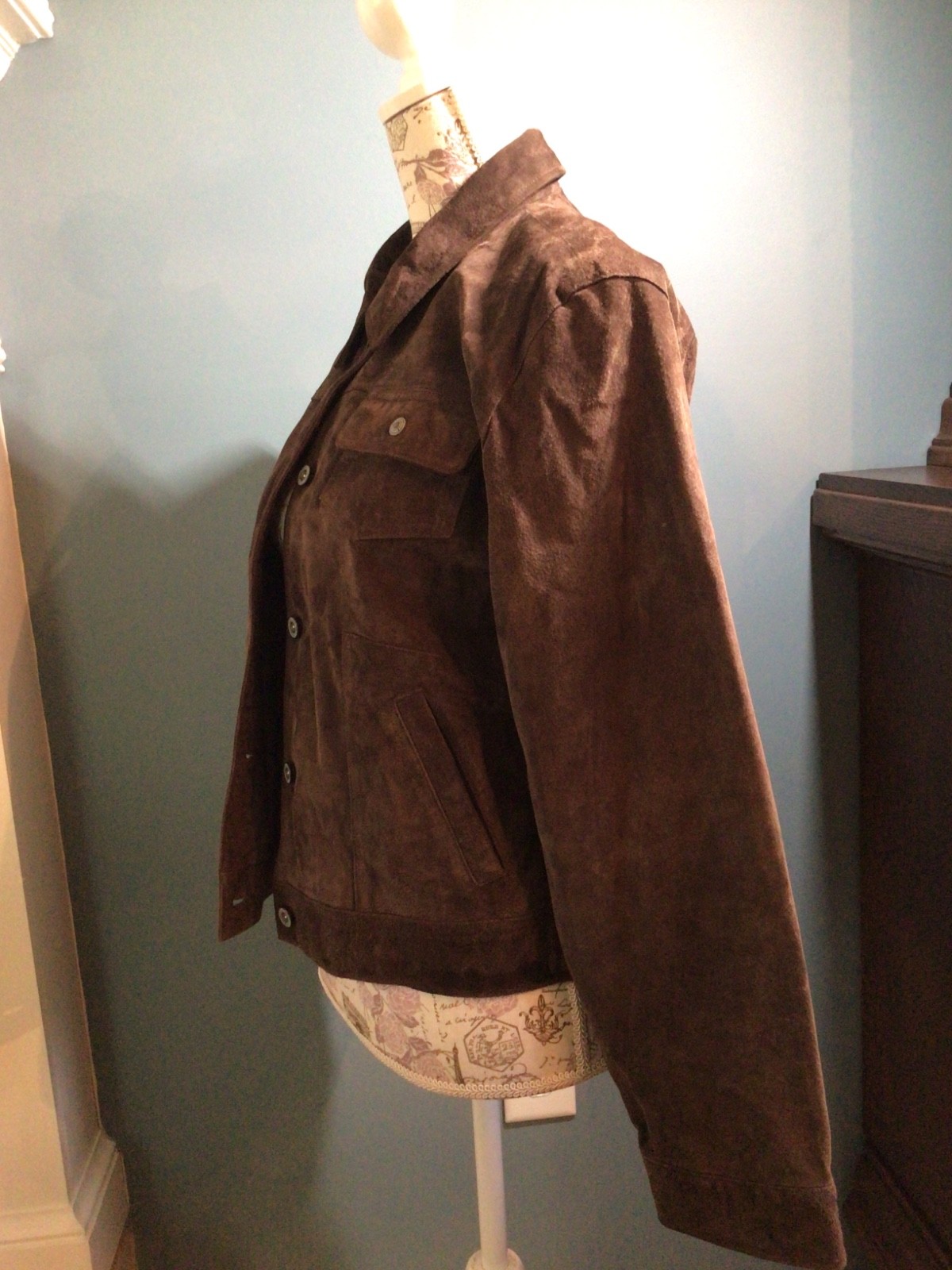 VTG W-L Suede Jacket Button Up Ameri/Eagle Outfit… - image 3