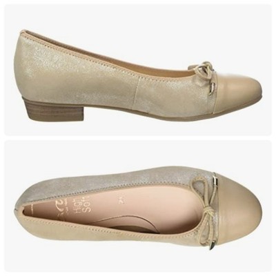 Women's ARA Size 4½ Cream Color Ballet Flat Shoes Made In Portugal
