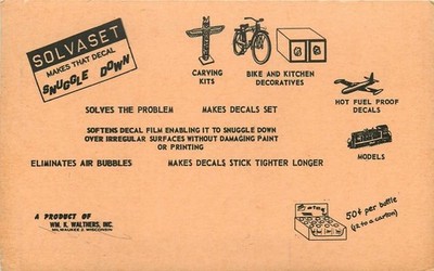 Vintage Solvaset Decal Film - WM K Walthers, Milwaukee Trade Card