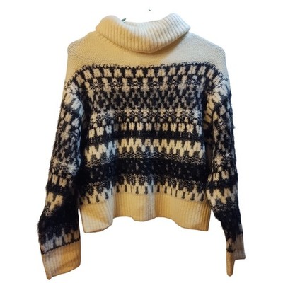 Universal Thread SM Cream & Black Knit Turtleneck Pullover Preppy Sweater NEW