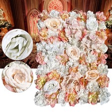 5PCS Artificial Silk Flower Wall Panel Floral Backdrop Party Wedding Decoration