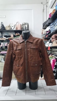 Mc Neal Men's Brown Leather Jacket Size L AN891