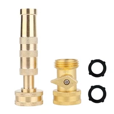 Garden Hose Nozzle High Pressure Adjustable Jet Nozzle, Water Sprayer, with G...