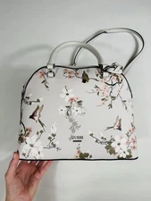 NWT Guess Dome Midge Floral Satchel In Neutral Multi Retail $62
