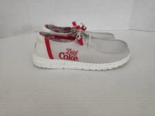 Hey Dude Wendy Diet Coke Shoes Womens Size 7 Gray Red Coca Cola Slip On 