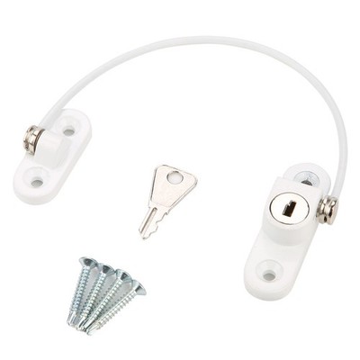 Sturdy Safety Lock For Window Protect Baby Safe Lock Key White