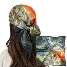 100 Silk Head Scarf for Women Hair Wrapping at Night Square Neck Scarves