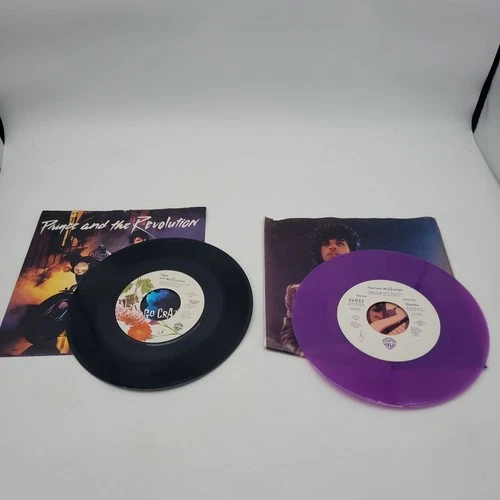 Purple Rain, Prince 45 Rpm 1984 Purple Vinyl WB & Let's Go Crazy INITIALS
