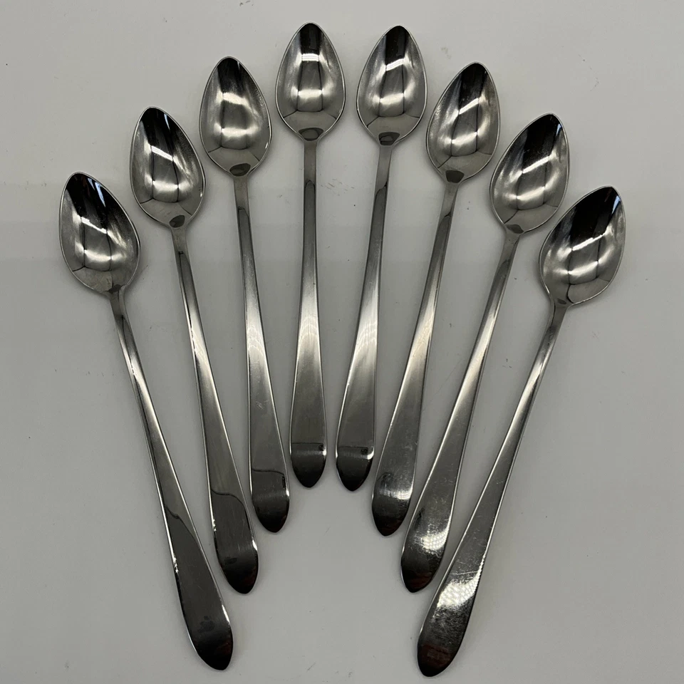 Retroneu Roseanne 18/8 Stainless Flatware Set of 8 Iced Tea Spoons Glossy Korea - Image 2 of 4