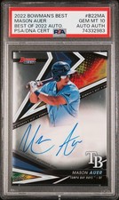 Mason Auer 2022 Bowman’s Best On-Card Auto Autograph PSA/DNA Gem Mint 10! Rays