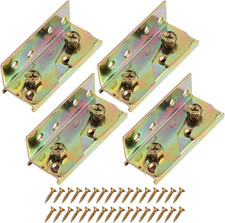 4 Pcs Bed Rail Brackets with 32 Pcs Srews, High Quality Bed Frame Brackets, Rust