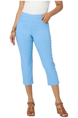 #ad HUE Women#x27;s Everyday Stretch Knit Pull On Capri Pant Chambray $19.99
