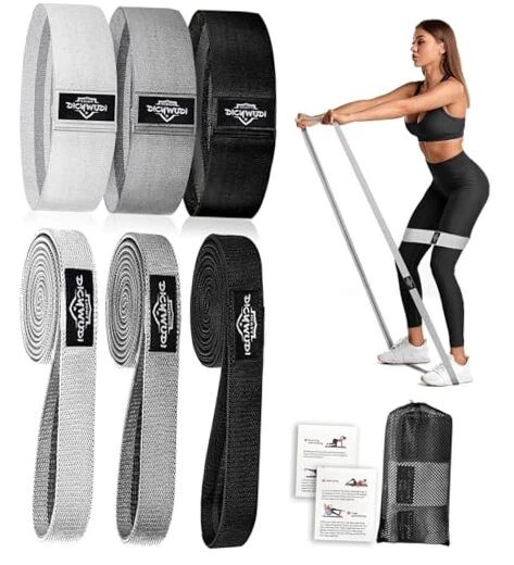 Fabric Resistance Bands for Working Out, 3Pack or 6Pack Non-Slip Exercise