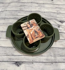Our Place Egg Poacher 4 Silicone Cups & Tray - Sage Color
