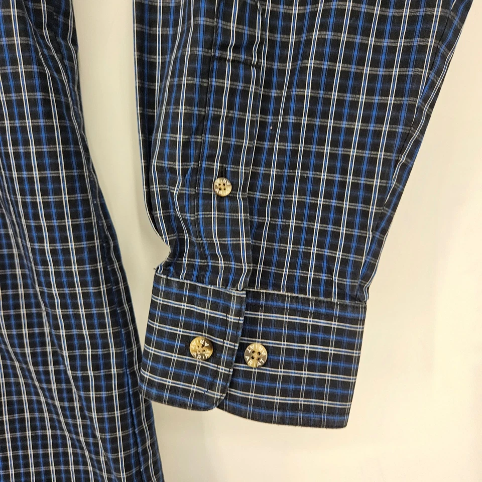 Camisa Ariat Pro Series Para Hombre Grande Con Botones Manga Larga Azul Cuadros Western Foto 3 de 4