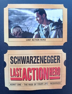 2 VINTAGE 90s LAST ACTION HERO PROMO POSTCARDS  SCHWARZENEGGER MOVIE FILM - Rare