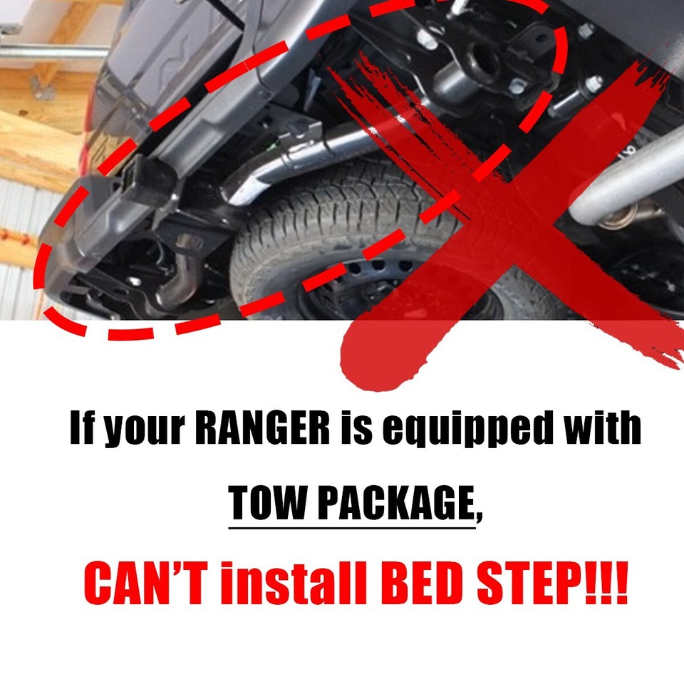 Ford Ranger Added Rear Step Bed Step fits for Ford Ranger 2023-2025 Rear Retractable Bumper Step ...