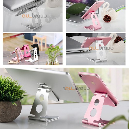 Cell Phone Aluminum Table Desk Stand Holder Universal For Mobile Phone PC Tablet - Picture 2 of 15