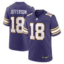 Men's #18 Justin Jefferson Purple Classic Player Game Stitched Jersey