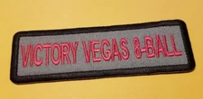 Victory Vegas 8-ball Motorcycles Worldwide Shipping Embroidered Patch 1.25 x 4"