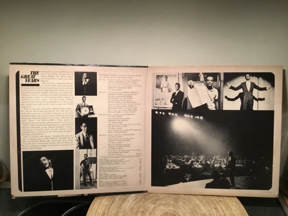 JOHNNY MATHIS MONO JAZZ DOUBLE LP FROM 1964 THE GREAT YEARS COMPILATION GATEFOLD Foto 3 de 4