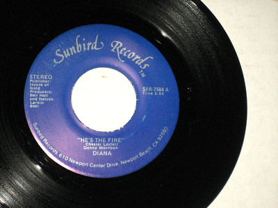 45rpm DIANA he's the fire SUNBIRD SBR-7564 nice SEE PICS