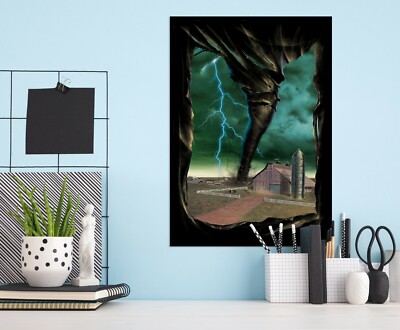 3D Tornado Blitz M70 Wandaufkleber Wandtattoo Tapeten Wandbild Vincent Ava